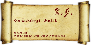 Köröskényi Judit névjegykártya