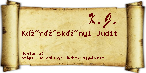 Köröskényi Judit névjegykártya