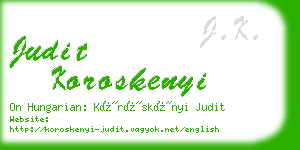 judit koroskenyi business card